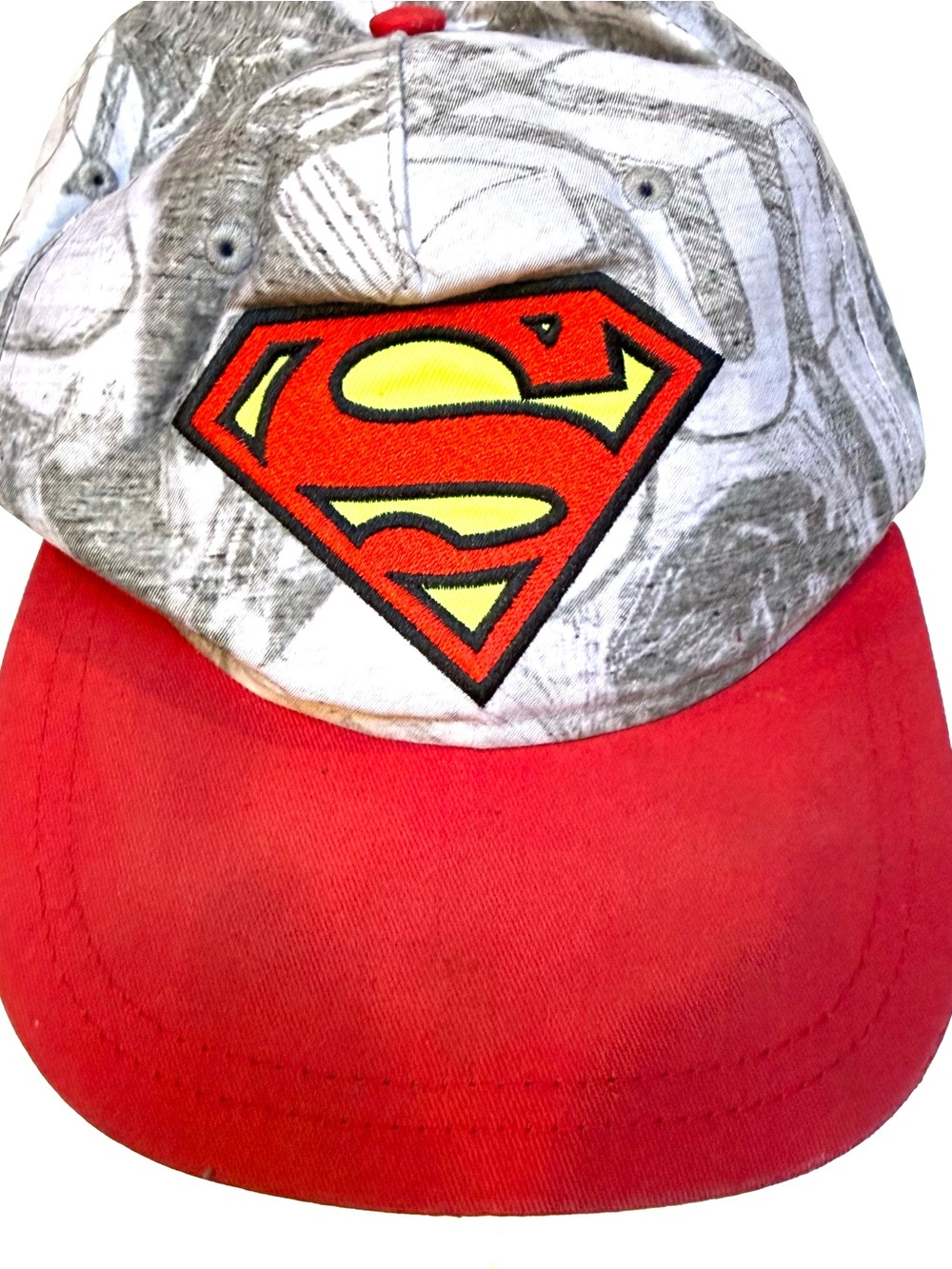 DC Comics Red & Gray Kids Cap with Superman Emblem
